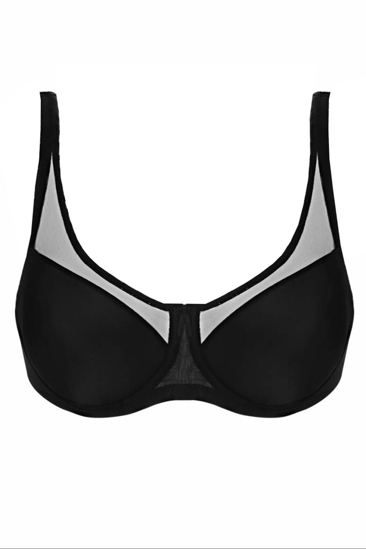 SİYAH MI Emay 167D Pedli Tül Toparlayıcı Sütyen - Görsel 3